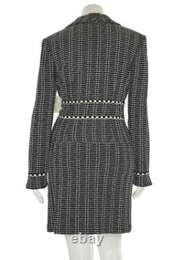 NWT St John Collection 2Pc Skirt Suit sz 12/6 Black & White Jacket & Skirt Set