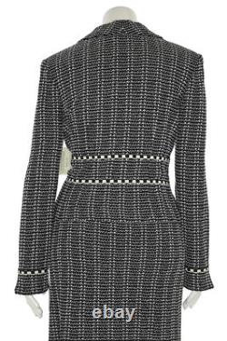 NWT St John Collection 2Pc Skirt Suit sz 12/6 Black & White Jacket & Skirt Set
