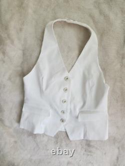NYC 5th Avenue collection set halter vest sz 0 & pants sz 6 white NWT
