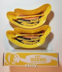 New Andy Warhol 1980's Banana Split Set Of Two Dishes MOMA Original With Box