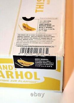 New Andy Warhol 1980's Banana Split Set Of Two Dishes MOMA Original With Box