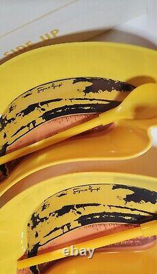 New Andy Warhol 1980's Banana Split Set Of Two Dishes MOMA Original With Box