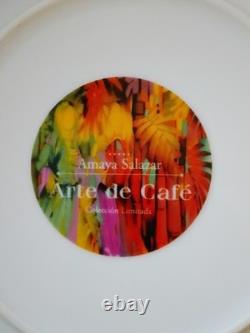 New Arte de Cafe Amaya Salazar Limited Edition 7.75 Plates Set Of 2 In Tin