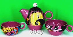 Nightmare Before Christmas Tea For Two Teapot Set 2 Cups Mugs Rare Jack Sally