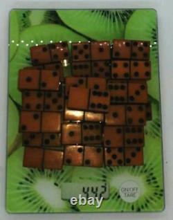 Old And Rare Handmade Two Tone Genuine Bakelite Dominoes 28 Piece Set 442 Grams