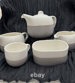 Oneida Hamptons Teapot Set Luzerne Gray White Beige Hard To Find