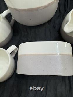 Oneida Hamptons Teapot Set Luzerne Gray White Beige Hard To Find