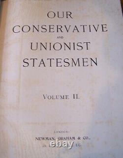 Our Conservative and Unionist Statesmen Two Volume Historical Set c. 1895