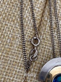 PJP Sterling Silver GF Two-Tone Semi-Circle Abalone Dangle Earrings Necklace Set