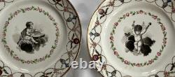 Pair 18th C Paris Porcelain Plates Locré and Russinger Cupid Kettledrum V&A