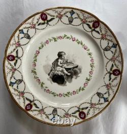 Pair 18th C Paris Porcelain Plates Locré and Russinger Cupid Kettledrum V&A