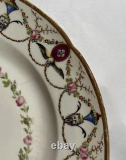 Pair 18th C Paris Porcelain Plates Locré and Russinger Cupid Kettledrum V&A
