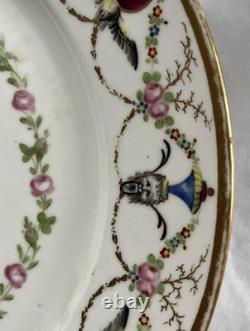 Pair 18th C Paris Porcelain Plates Locré and Russinger Cupid Kettledrum V&A