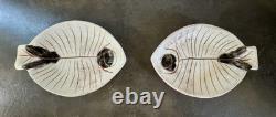 Pair Of 1960s Lagardo Tackett Kenji Fujita California Art Pottery Fish Dishes