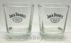 Pair Of Jack Daniels Rocks Glasses Gift Set Pub Bar Whiskey 2 Two Tumbler