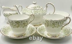 Paragon Tea-for-two Set Teapot, Cream & Sugar, Cups & Saucers Whispering Grass