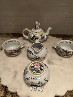 Paul Cardew Alice in Wonderland Cafe 1st Teapot Sugar Bowl Creamer Teacups Set