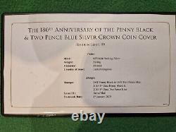 Penny Black & Two Pence Blue Stamp Set With Queen Victoria Silver Crown Coins