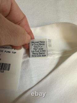 Peruvian Connection Pant Set Pima Cotton White Top is Med Pants are Small READ