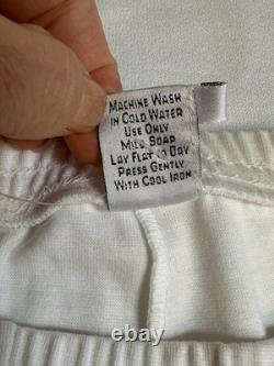 Peruvian Connection Pant Set Pima Cotton White Top is Med Pants are Small READ