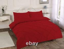 Pintuck Pleated Duvet Quilt Cover with Pillowcase, Luxury Bedding Set All UK