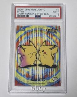 Psa 9 Pokemon Topps 2000 Ditto #132 TV Animation Series 2 Stick-Ons Pikachu