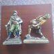 R. Beneduce Armor Bronze Pirate Bookends 1930s Two Different One Set Bin Obo Fs