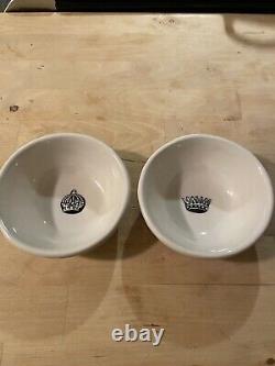 RAE DUNN 2014 Set of Two Crown Collection Tasting/Prep Bowls Extremely RARE