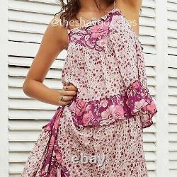 RARE! SPELL Winona Top Skirt Two Piece Set Pink Floral Berry Dress Sz XXS