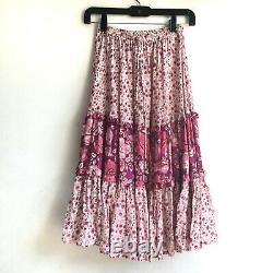RARE! SPELL Winona Top Skirt Two Piece Set Pink Floral Berry Dress Sz XXS
