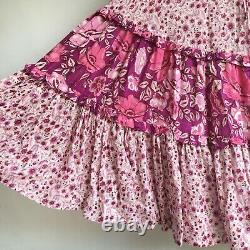 RARE! SPELL Winona Top Skirt Two Piece Set Pink Floral Berry Dress Sz XXS