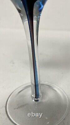 RARE! Set of 4 Mikasa Kya Blue And Purple Wine Glass Cased Stem 13.5 OZ New A