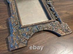 RARE Set of TWO 1890s Antique Cast Iron 11 Castle Photo Frames Flowers & Vines