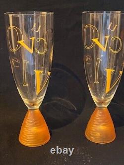 RARE Veuve Clicquot Ponsardin Vintage Champagne Glasses Set of Two