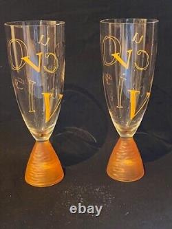 RARE Veuve Clicquot Ponsardin Vintage Champagne Glasses Set of Two