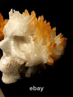 RARESet of two life size hand-carved quartz crystal skulls. Unique