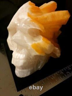 RARESet of two life size hand-carved quartz crystal skulls. Unique