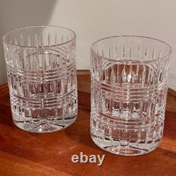 Ralph Lauren Broughton Crystal Whiskey Glasses Set of 2 RL Monogram Barware