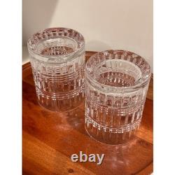 Ralph Lauren Broughton Crystal Whiskey Glasses Set of 2 RL Monogram Barware