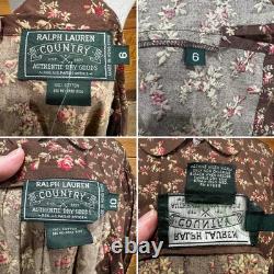 Ralph Lauren Country NWT VTG Rose Print Blouse & Maxi Skirt Set Rare Collectible