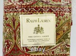Ralph Lauren Randolph Red Two King Pillowcases Set Estate Home Collection NEW