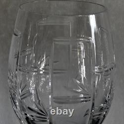 Ralph Lauren Red Pagoda Crystal Wine Glasses Signed Clear Cut Stemware 7.5