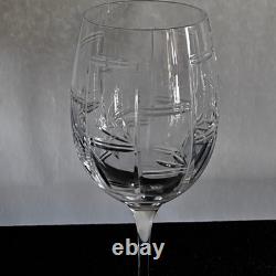 Ralph Lauren Red Pagoda Crystal Wine Glasses Signed Clear Cut Stemware 7.5