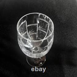 Ralph Lauren Red Pagoda Crystal Wine Glasses Signed Clear Cut Stemware 7.5