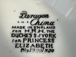 Rare Antique Paragon Tea Set'Two For Joy' Made For HRH Princess Elizabeth 1926