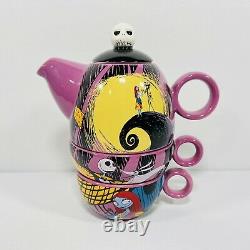 Rare Disney The Nightmare Before Christmas Tea For Two Teapot Set 2 Cups Mugs