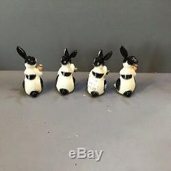 Rare Fitz & Floyd Kensington Rabbit Bunny Planter And Two Sets Of Shakers 1987