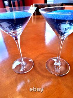 Rare Frank Sinatra Martini Glasses Set Of Two From Tv Land Rat Pack Special