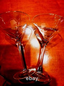 Rare Frank Sinatra Martini Glasses Set Of Two From Tv Land Rat Pack Special