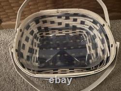 Rare Longaberger 2017 Hostess Blue SNOW DRIFT Basket + Prot + Lid Winter